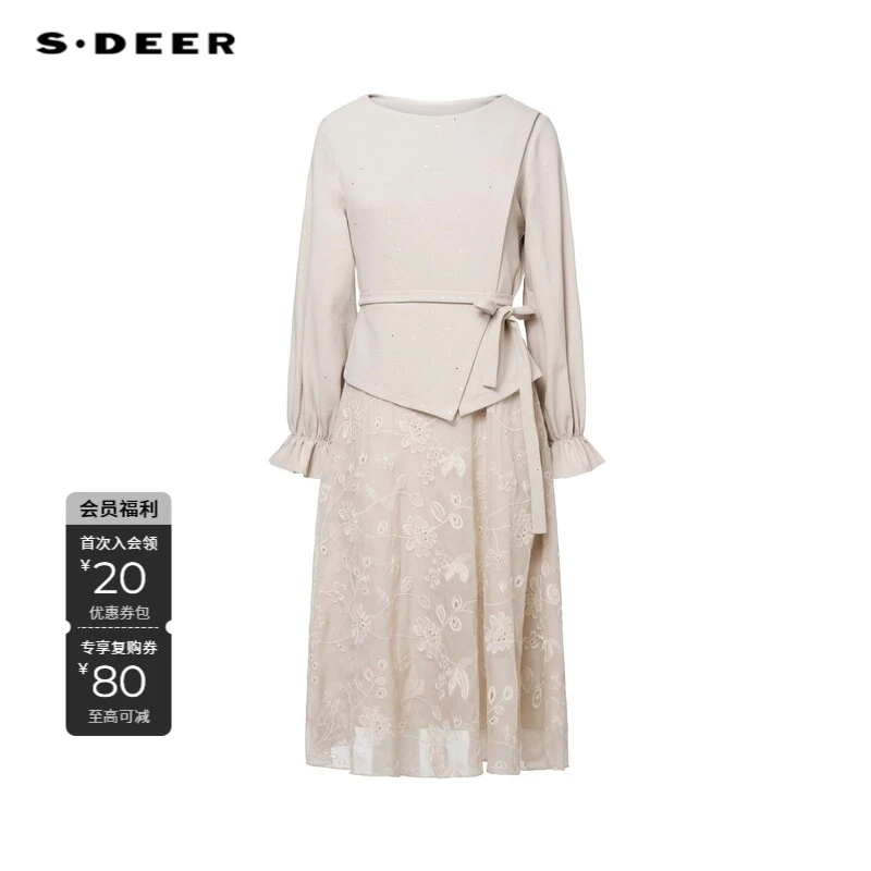 S·DEER圣迪奥秋冬季时尚休闲气质高级感轻奢女装连衣裙S244Z1207