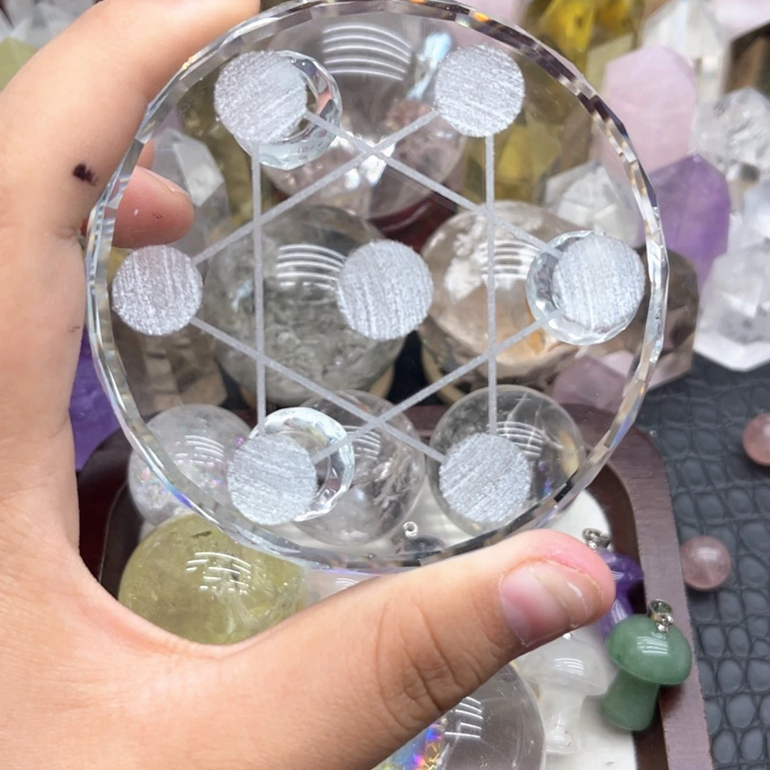 水晶未镶嵌珠宝半成品1 小号七星盘尺寸：76mm（适合2➕球）