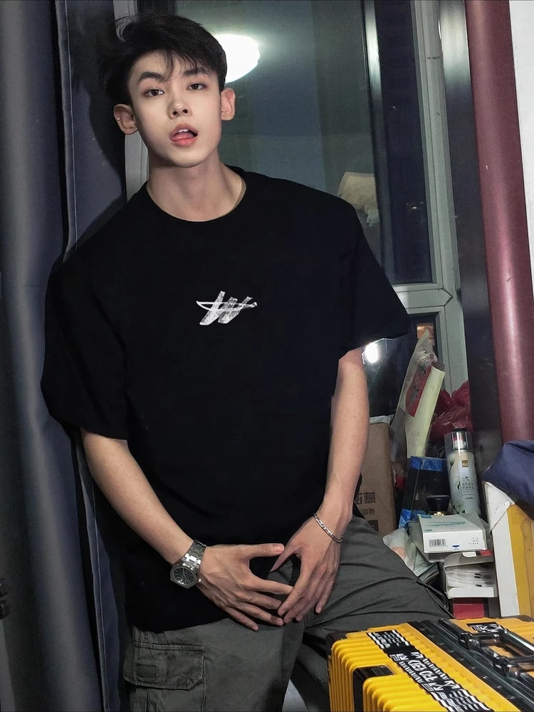 美式vibe高街阴影字母短袖T恤男女潮牌夏重磅情侣半袖圆领上衣