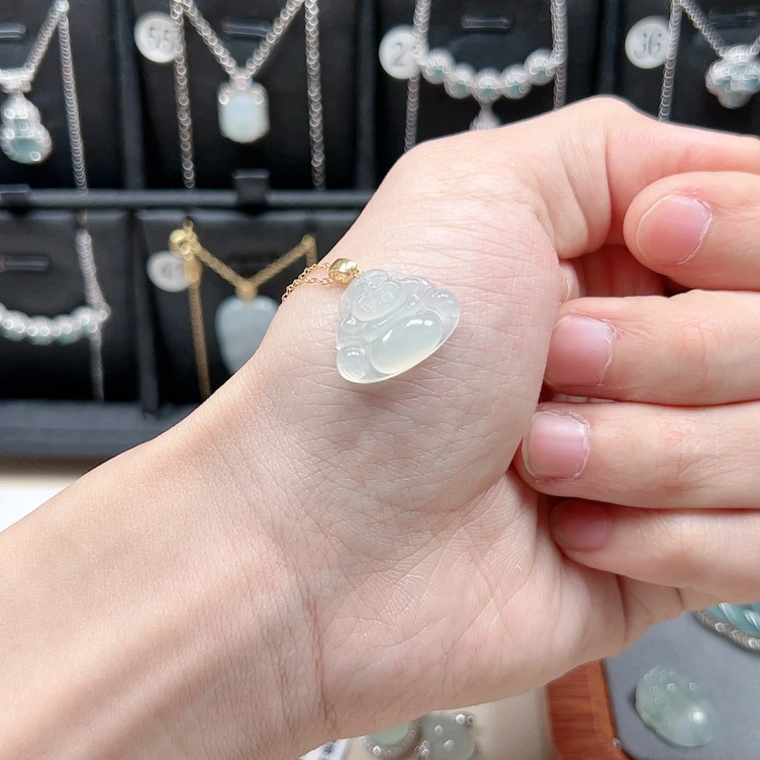 翡翠手链18K金镶嵌1****8天然翡翠A货