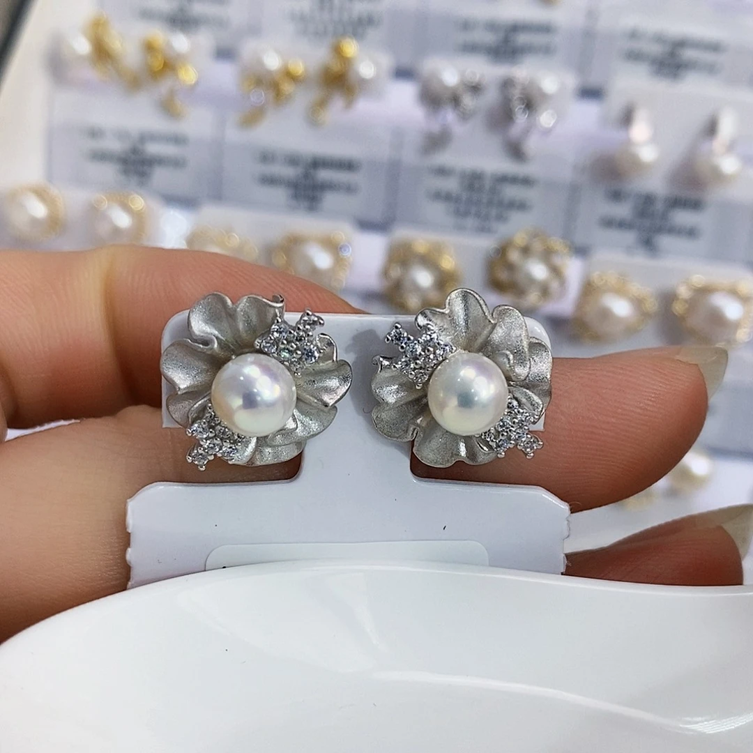 银S925镶嵌特价秒库存清货淡水极光设计款淡水珍珠