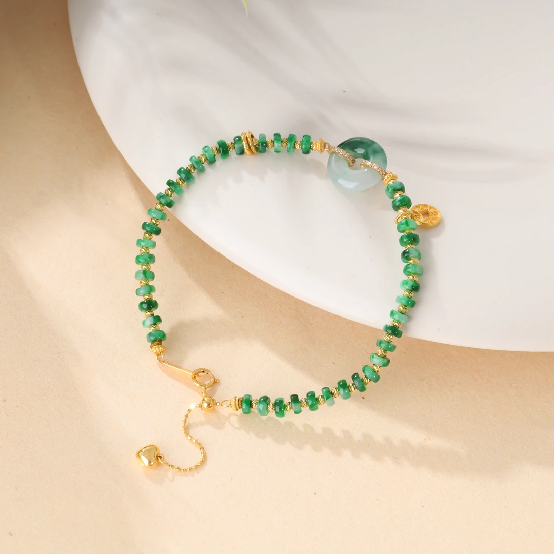 【不二】翡翠18K金DIY手链(平安扣-多样性发)