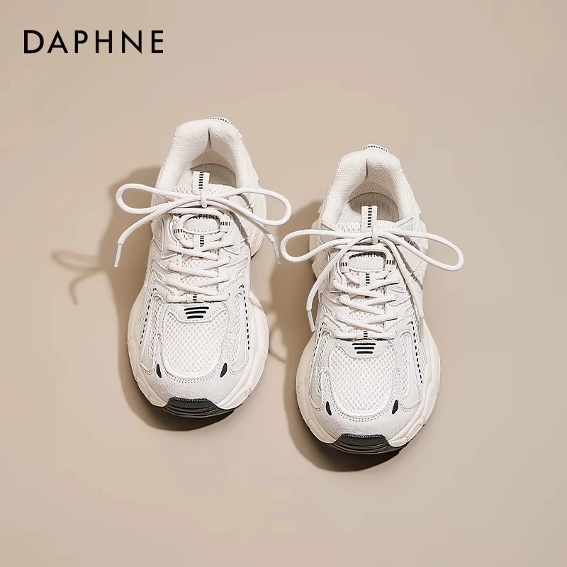 达芙妮老爹鞋女2025新款秋季女鞋厚底增高小白鞋休闲轻便运动鞋A