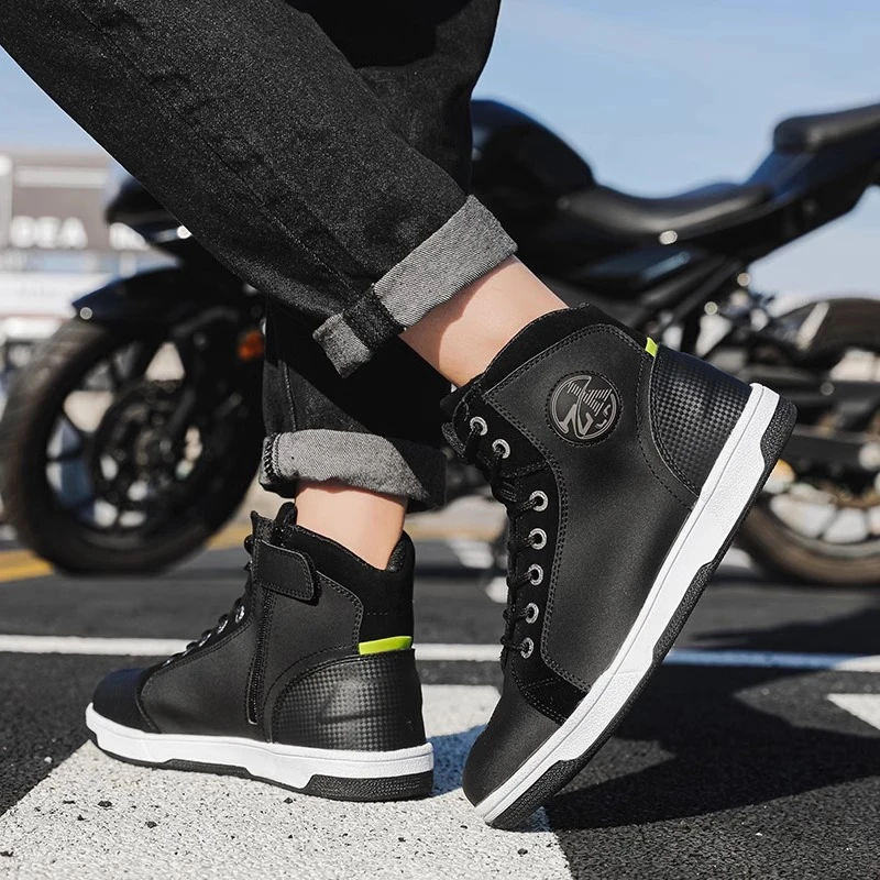 摩托车机车鞋高帮透气防水防风赛车骑行鞋靴男款越野骑行鞋透气