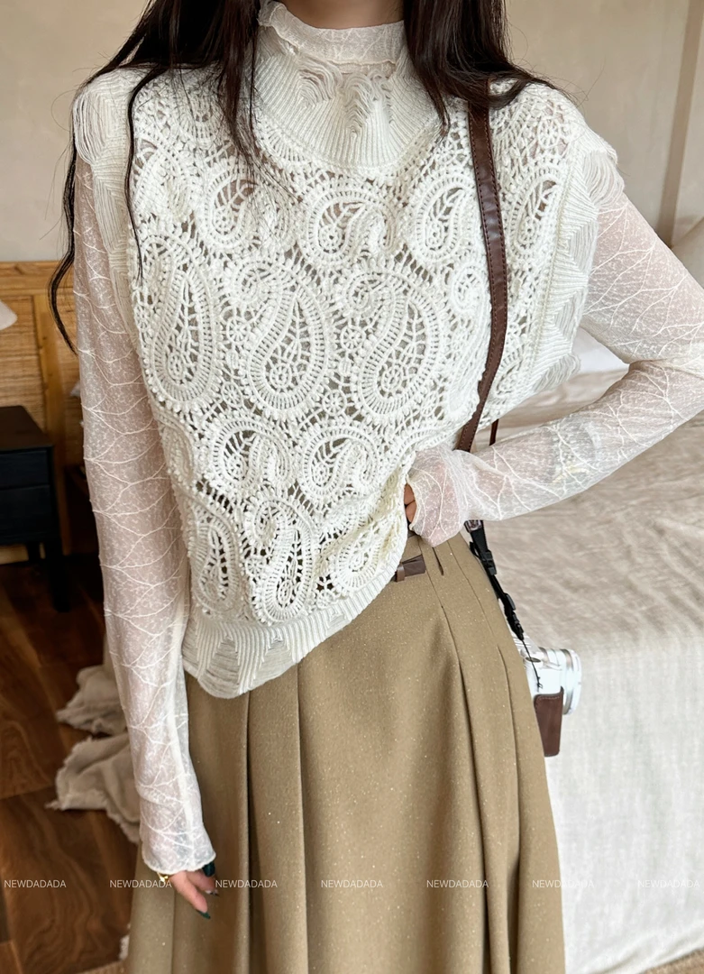 利达 NEW DADADA蕾丝修身常规设计师款高级感百搭单马甲CPM1601