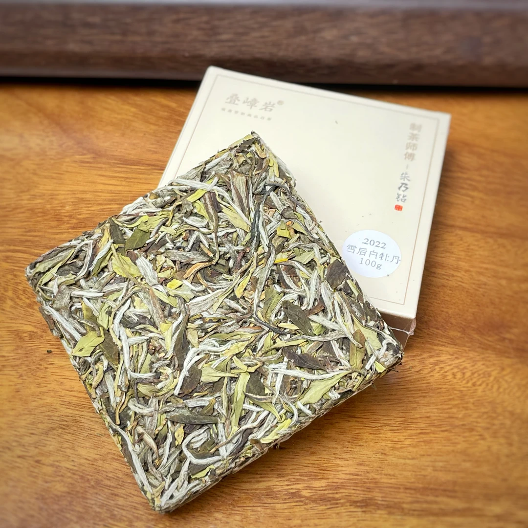 福鼎管阳高山白茶2022年雪后白牡丹花香毫香100g方砖