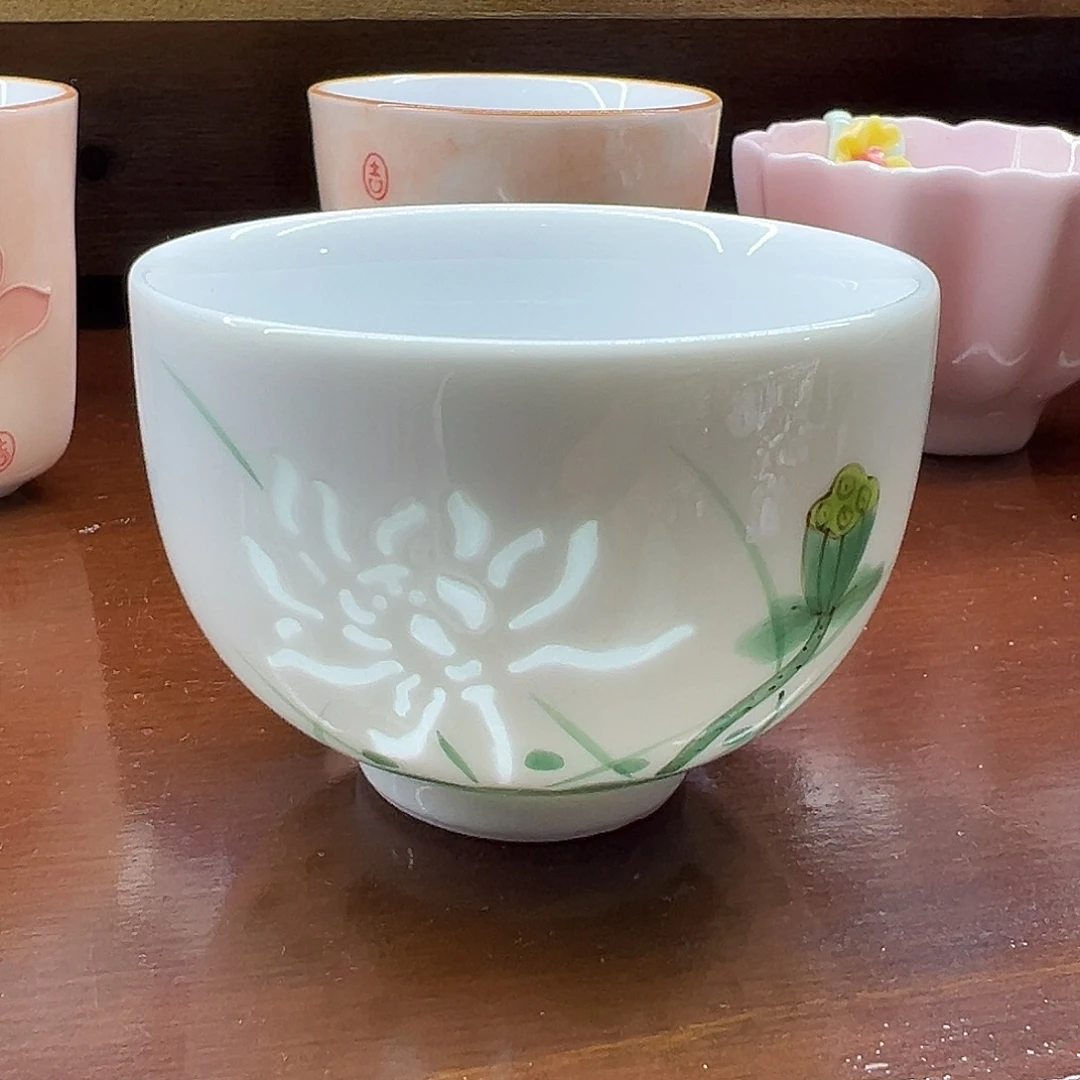茅***+手工玲珑荷花品茗杯