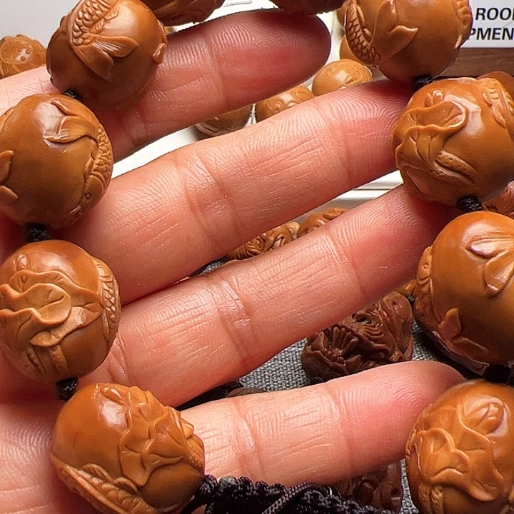 橄榄核手串/手链莲花鱼