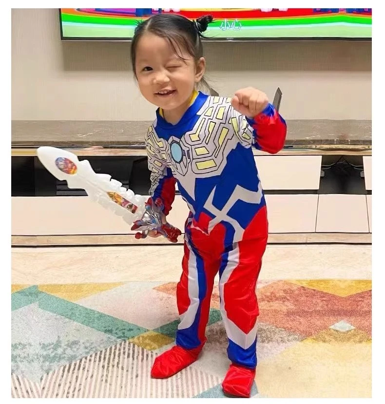 赛罗迪迦奥特曼发光发声面具宝剑盾牌披风玩具儿童服连体衣套装