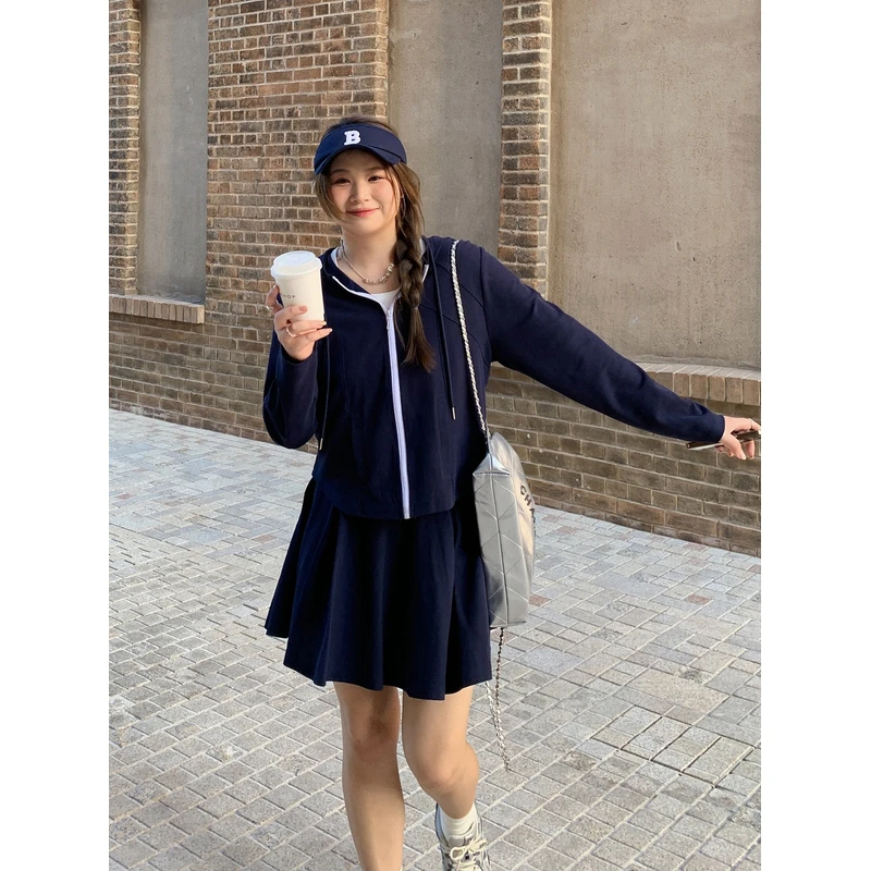 【ALINDM年中大清仓】胖mm半身裙显瘦遮胯200斤运动卫衣套装 SG8285