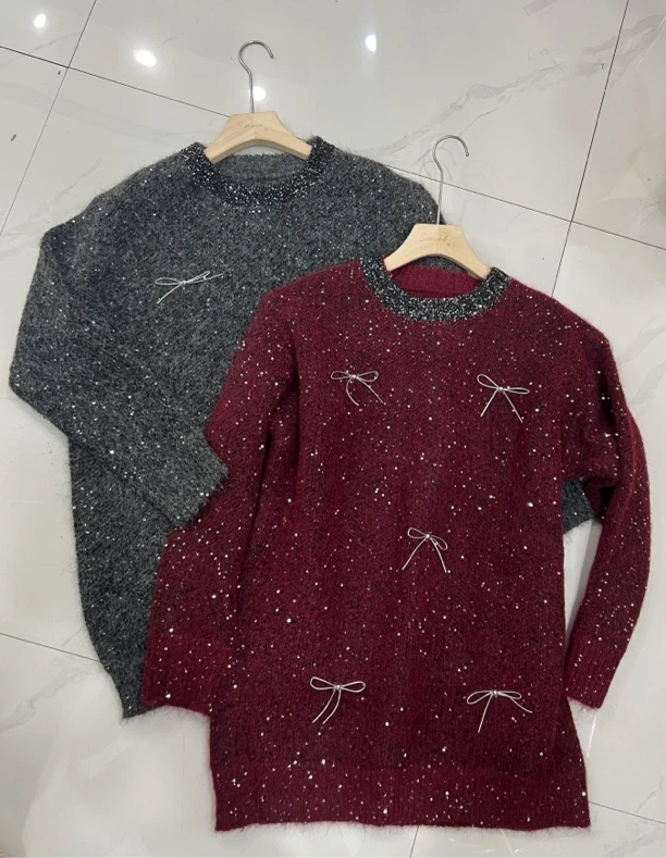 【玺的糖诗】｛1089｝亮片针织毛衫