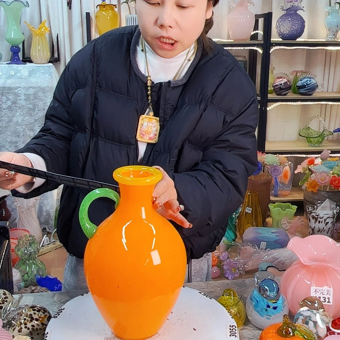 家悦美居琉璃花瓶摆件