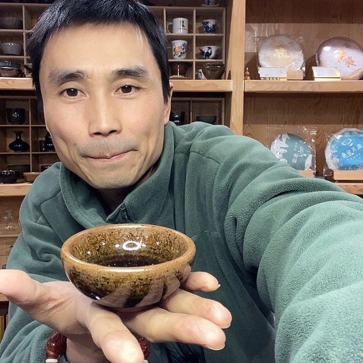 手工柴烧建盏一个