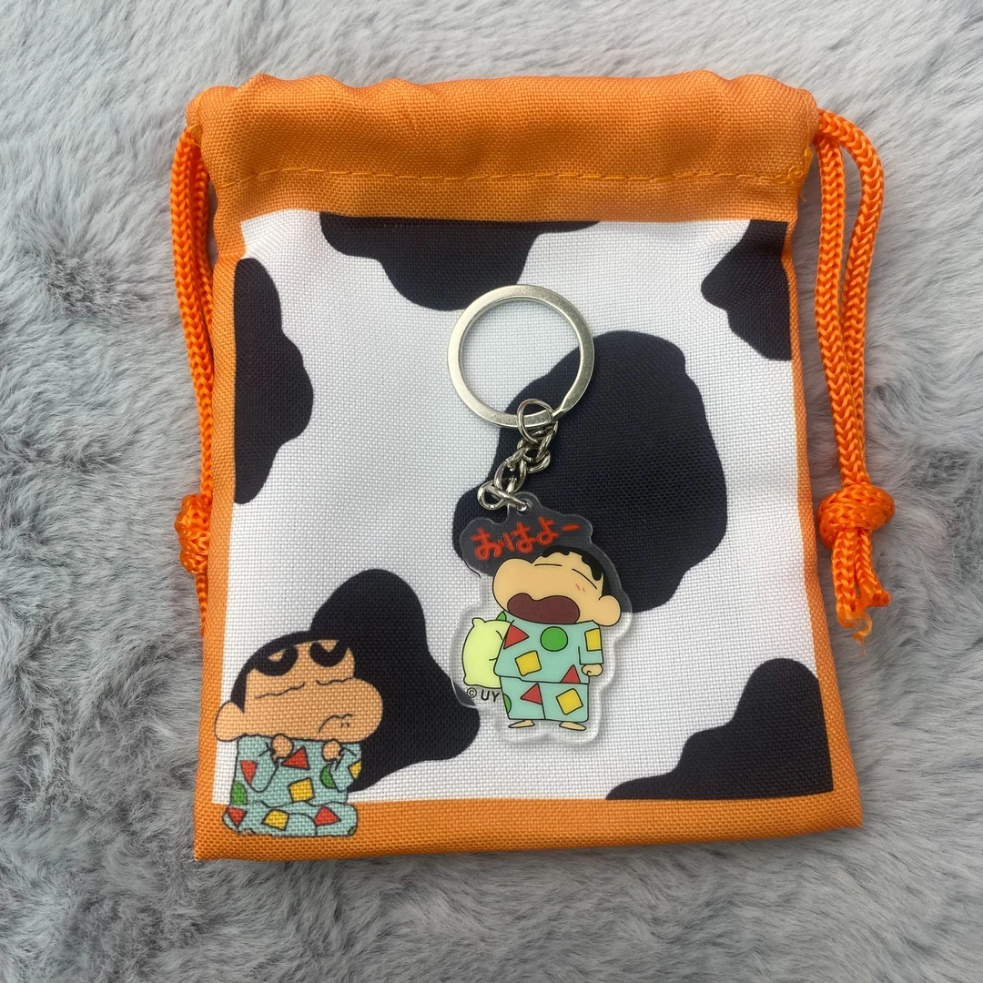 简动文创蜡笔小新正版盲盒束口袋冰箱贴钥匙扣潮玩周边