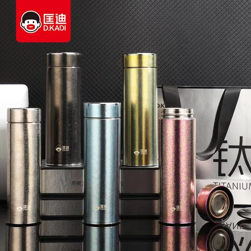 匡迪双层纯钛保温杯高端真空泡茶水杯车载户外家用焖茶便携礼品杯