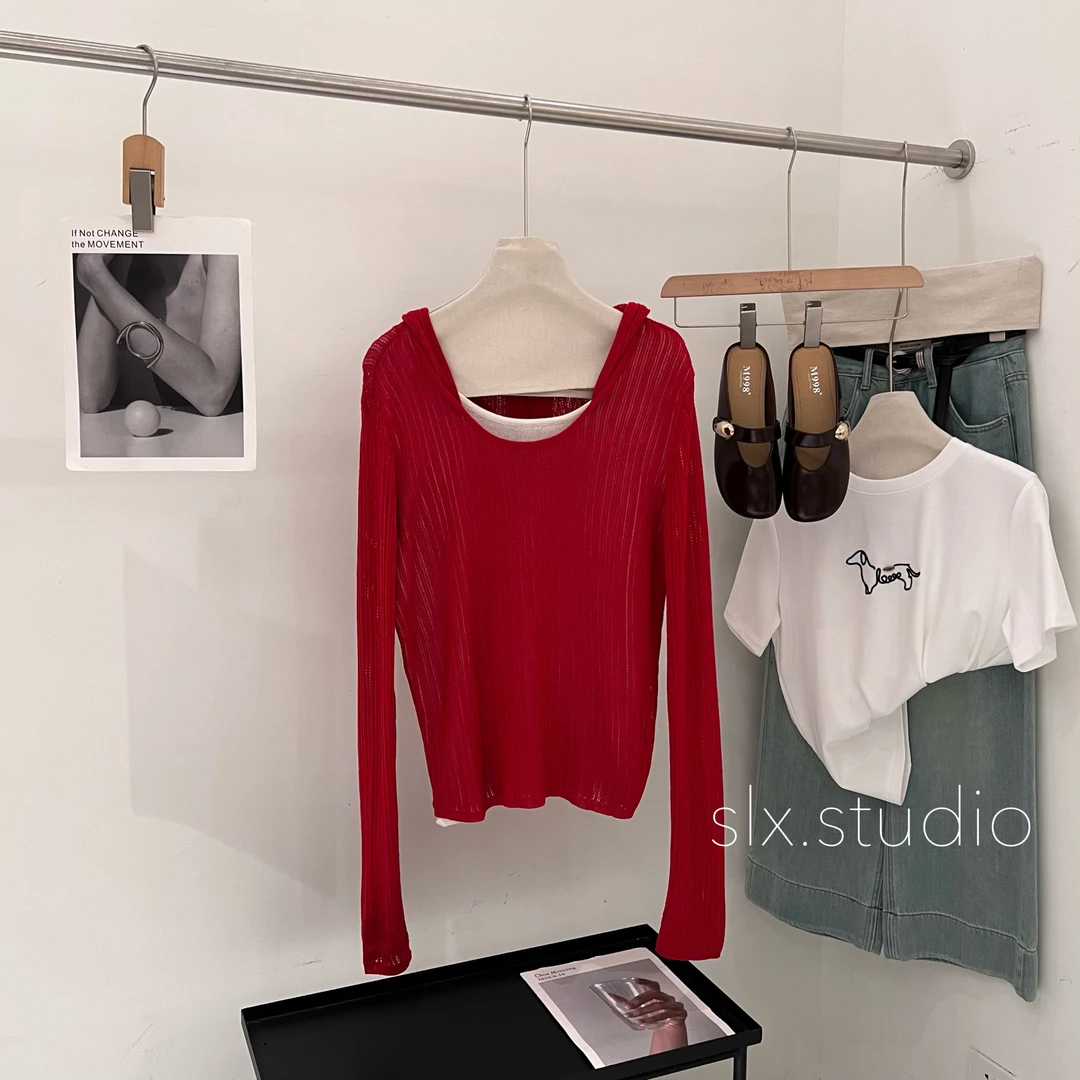 slx@ 150073 假两件针织上衣