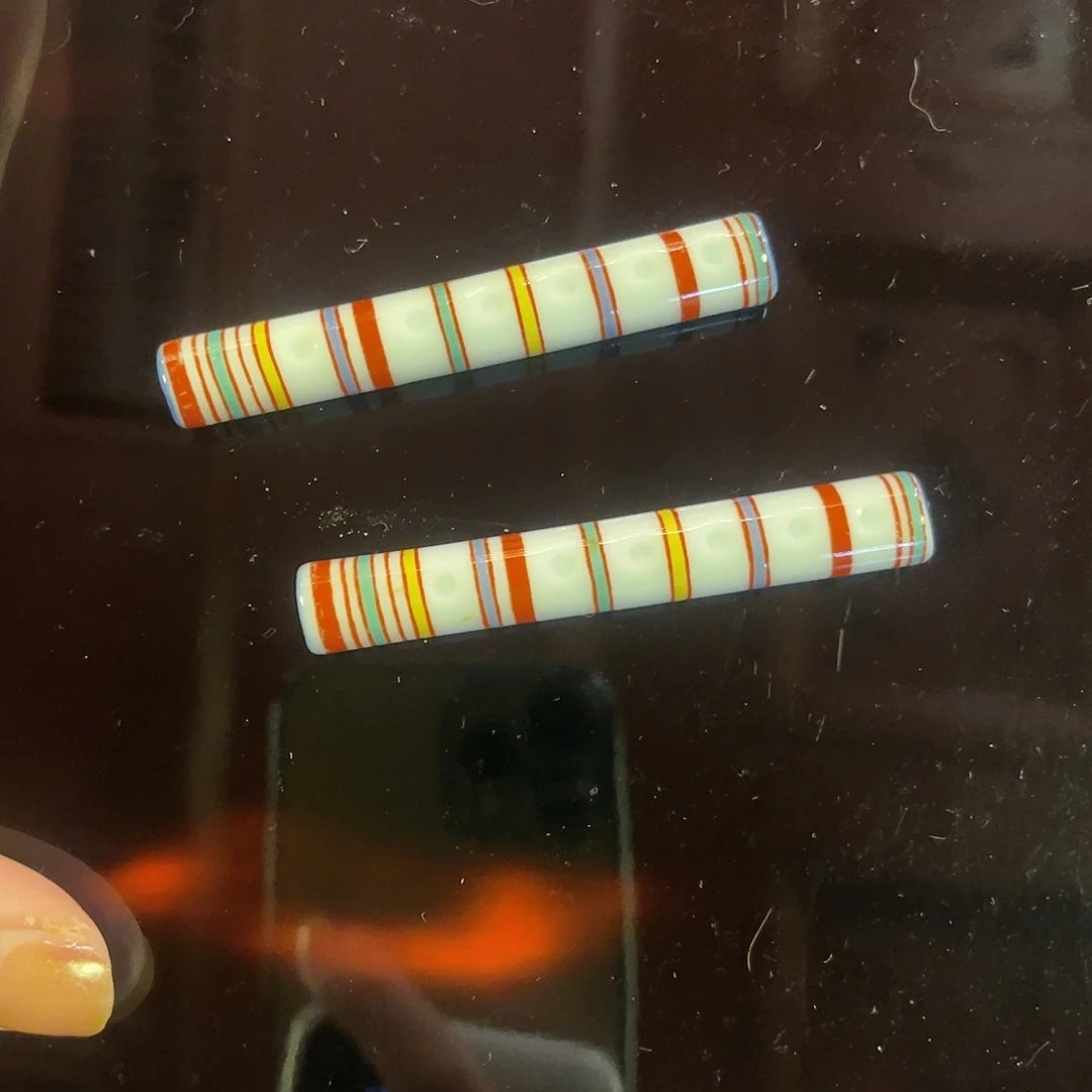 瓷片彩条纹小筷置啊26