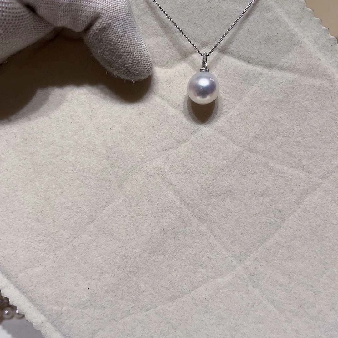 海水珍珠18K金镶嵌吊坠(不含链)