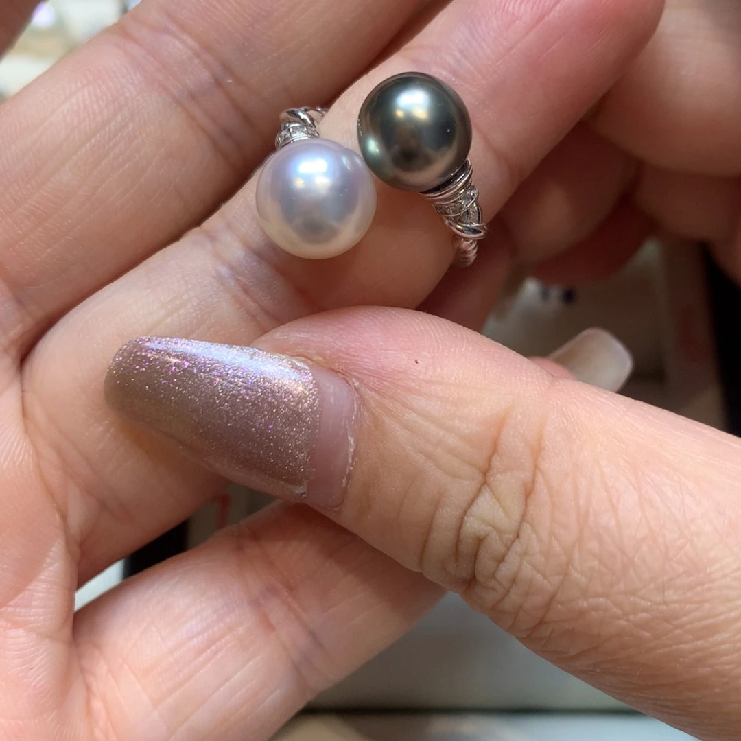 海水珍珠戒指银S925镶嵌