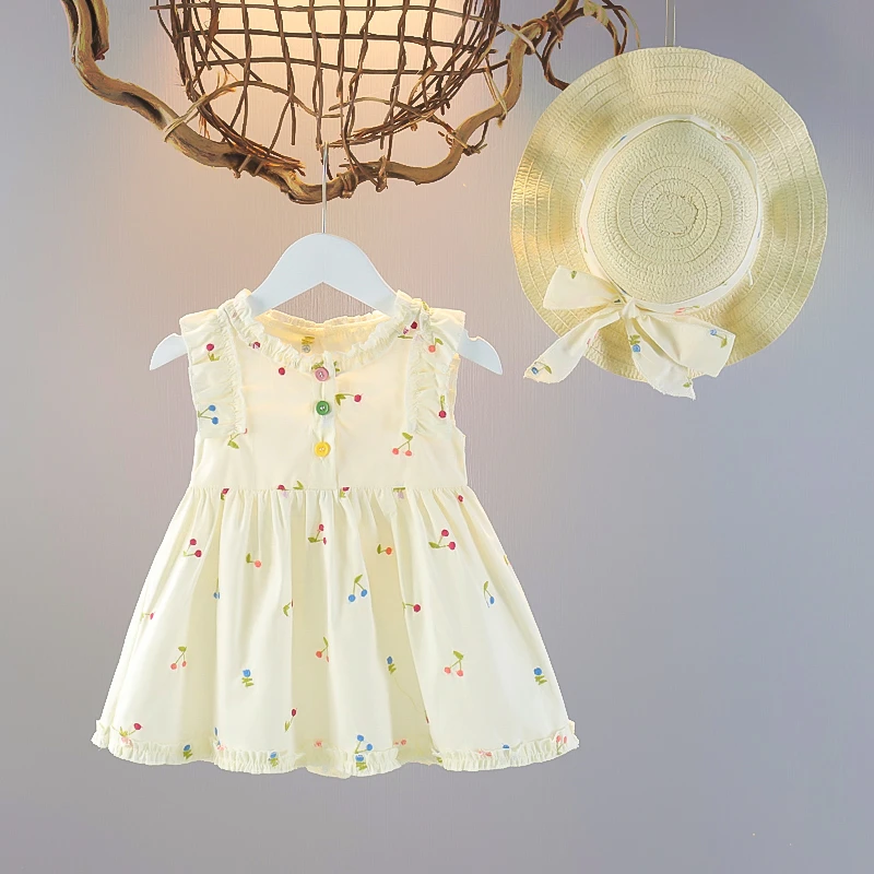 新款女童韩版连衣裙夏装婴儿套装女宝宝夏季短袖公主裙上衣碎花裙