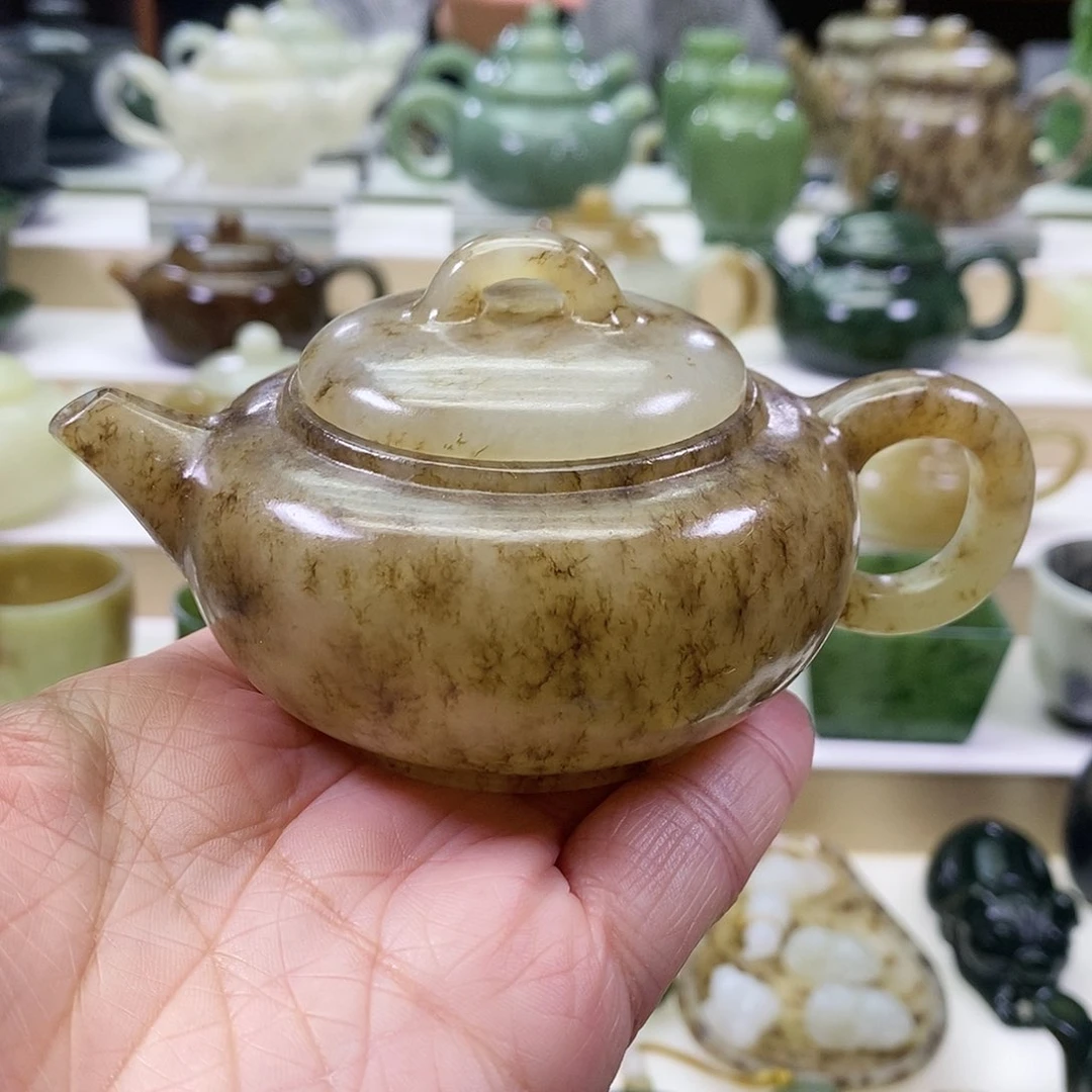 和田玉茶壶未镶嵌110m l