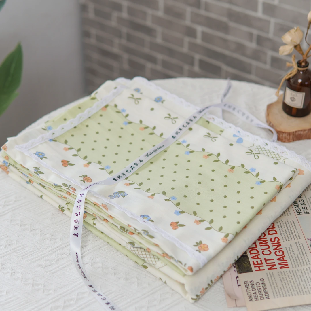 春意原棉老粗布三件套小清新床单枕套四季款