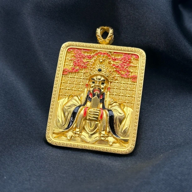 深圳水贝 足金五爷吊坠南无广济龙王菩萨古法工艺