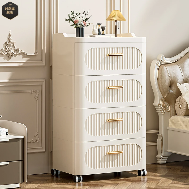 加厚置地抽屉式带轮储物柜 客厅卧室收纳整理柜大容量家居柜