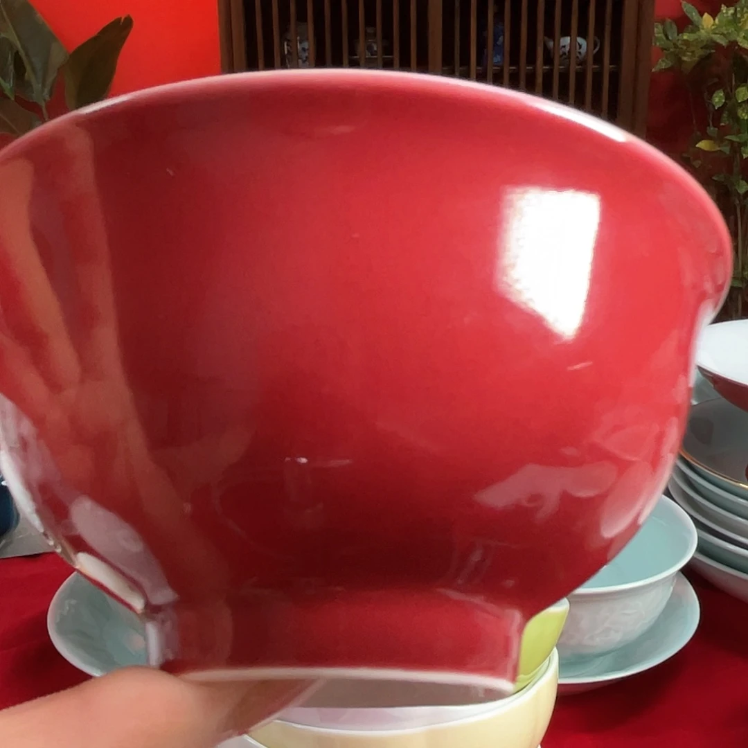 4.75英寸玛瑙红饭碗一只