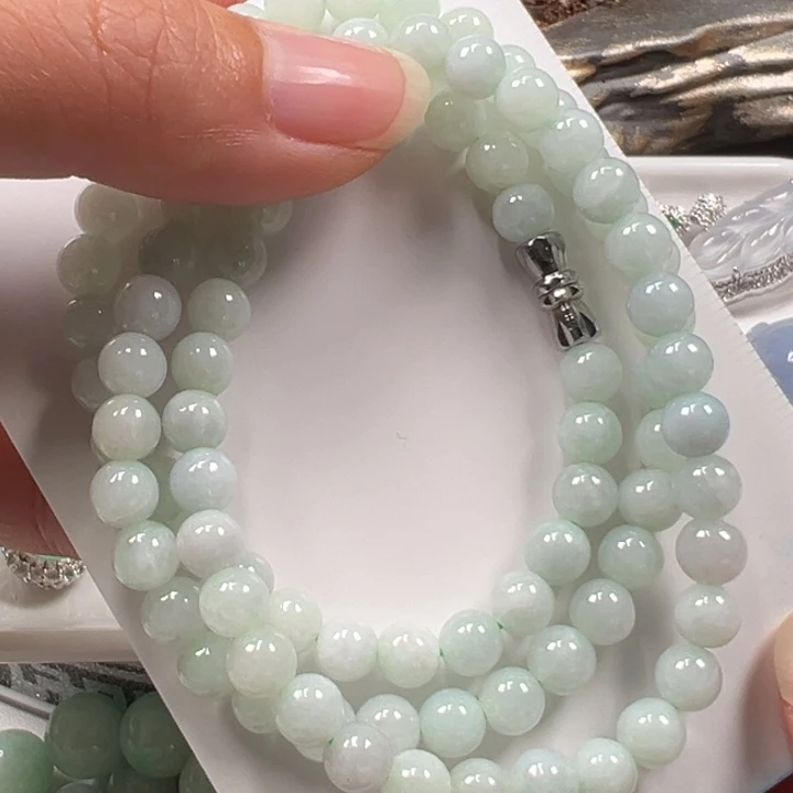 翡翠未镶嵌颈饰项链