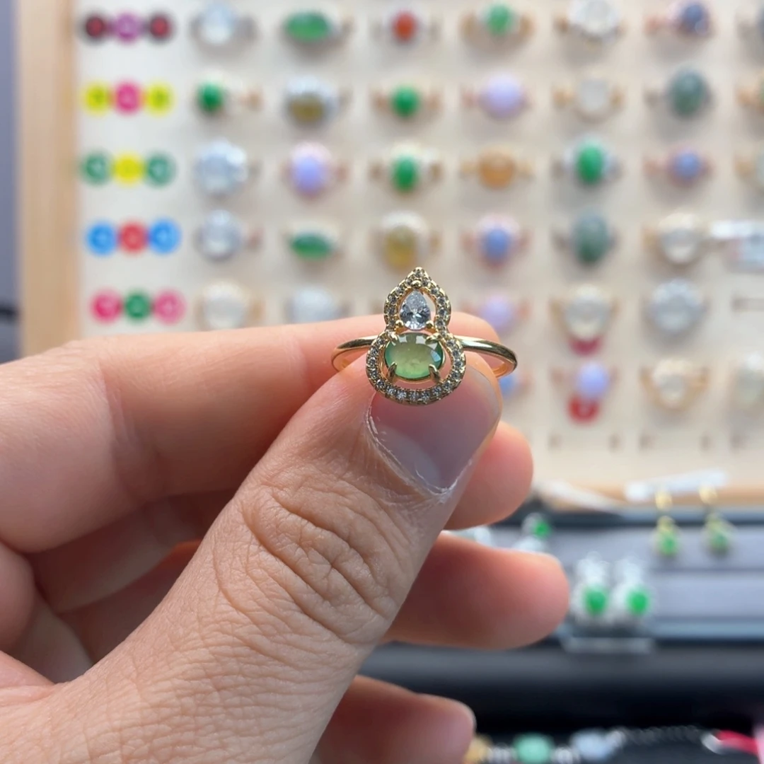 翡翠银S925镶嵌戒指