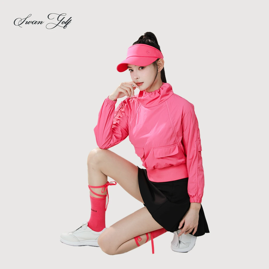 秋季新款高尔夫女装薄款速干长袖可调节透气收腰运动风衣