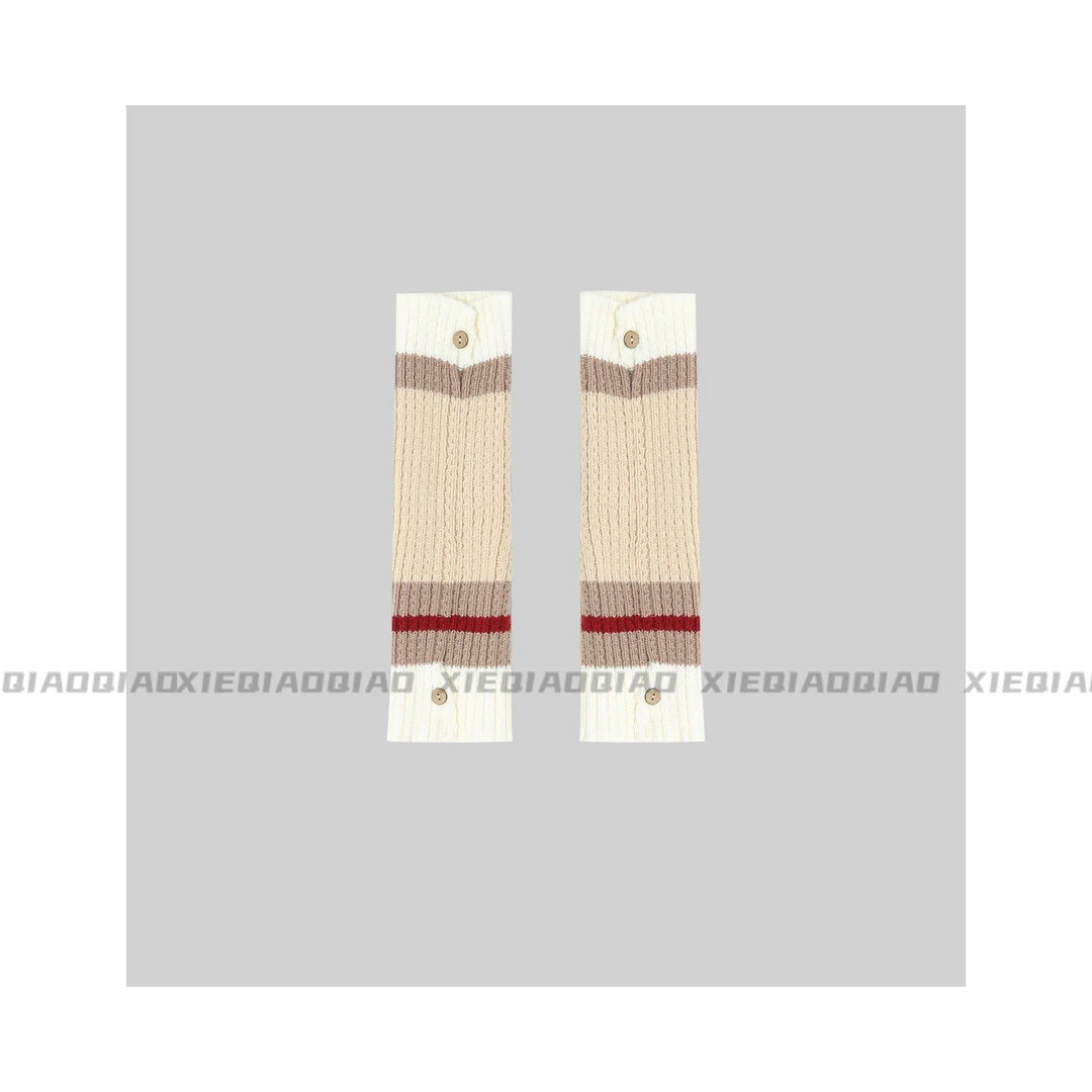 谢荞荞「暖绒袜套」冬季新款撞色设计加厚保暖百搭毛线针织小腿袜套