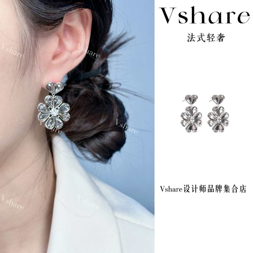 铜合金耳饰 【春日花花】（Vshare专属）轻奢法式小众时尚爆款耳钉
