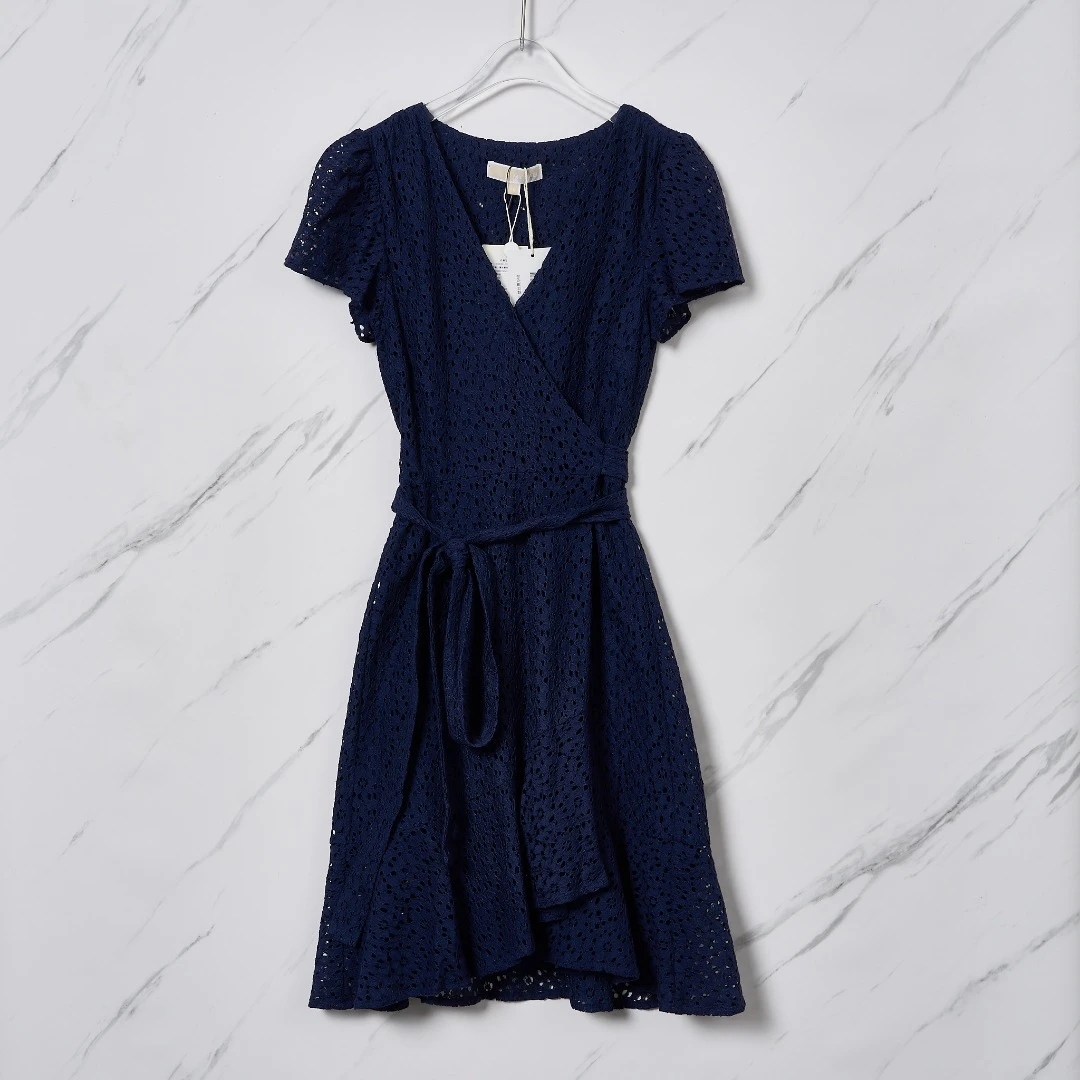 全新未使用/Michael Kors女士蕾丝镂空裹身连衣裙MKGU00167