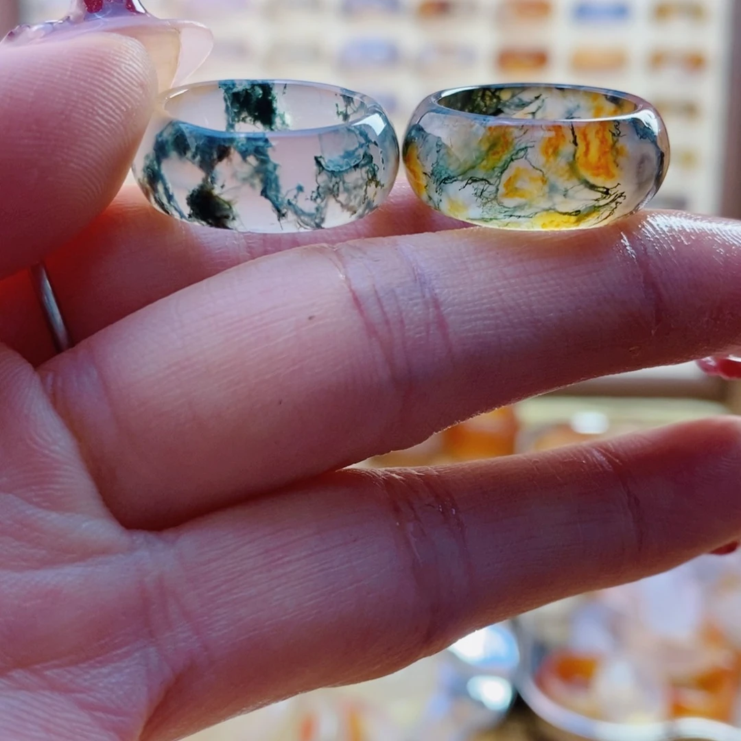 玛瑙/玉髓戒指未镶嵌毛*