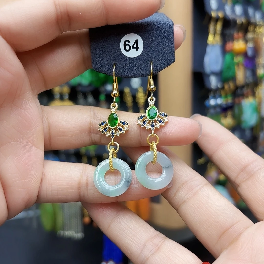 翡翠未镶嵌耳饰耳坠