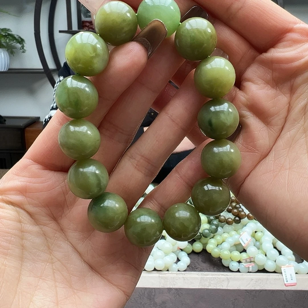 和田玉未镶嵌手链16碧玉