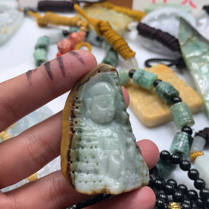 颈饰未镶嵌翡翠保真天然a货翡翠