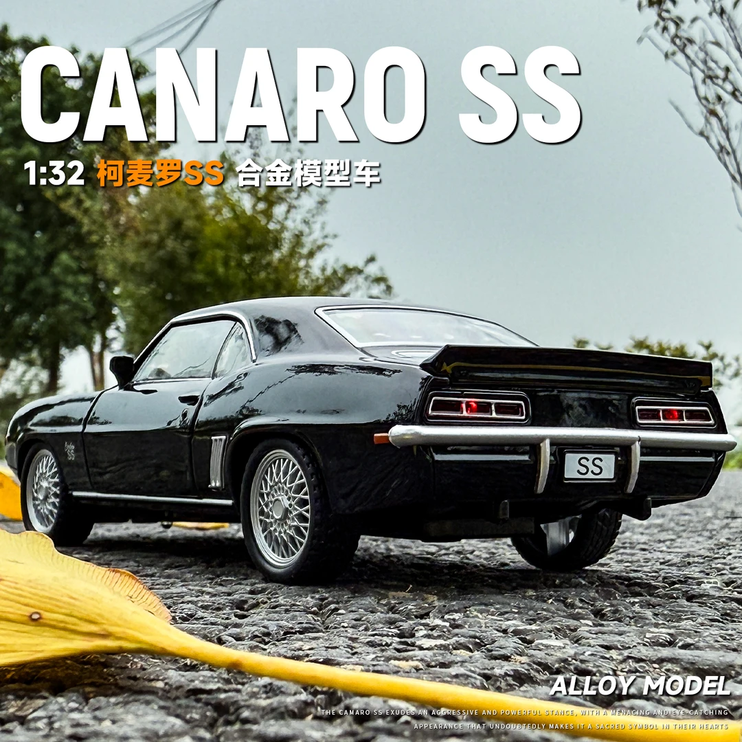 1:32科迈罗SS合金汽车模型仿真声光回力复古玩具车模男孩收藏摆件