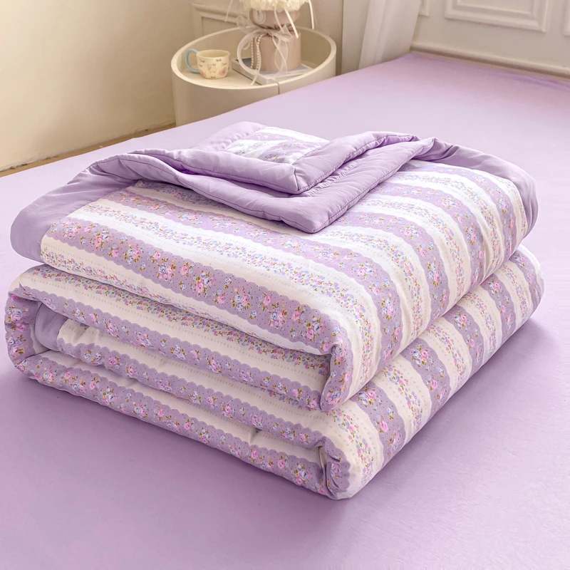 水洗新疆棉花夏被空调被夏凉被非全纯棉薄被子夏季单人双人可机洗