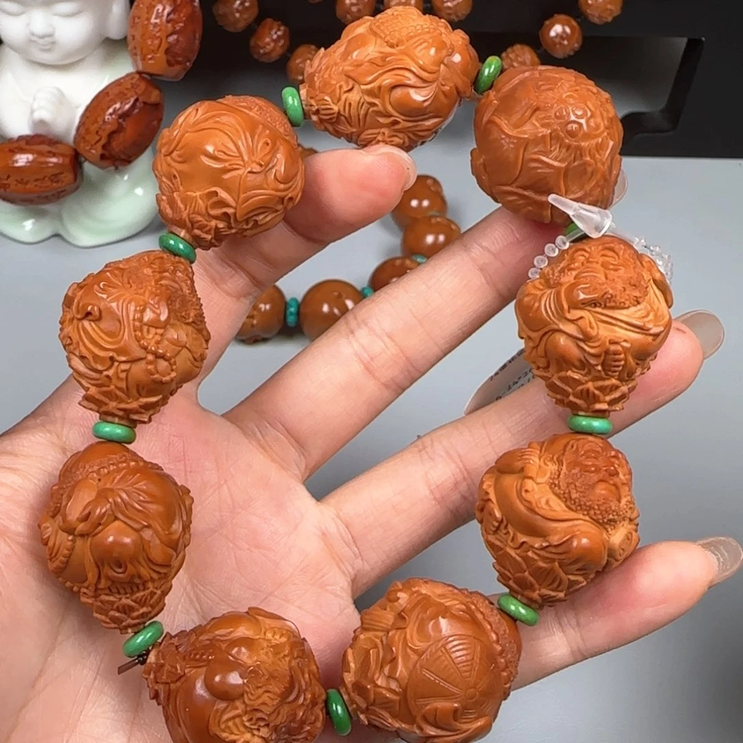 吊坠橄榄核莲花达摩