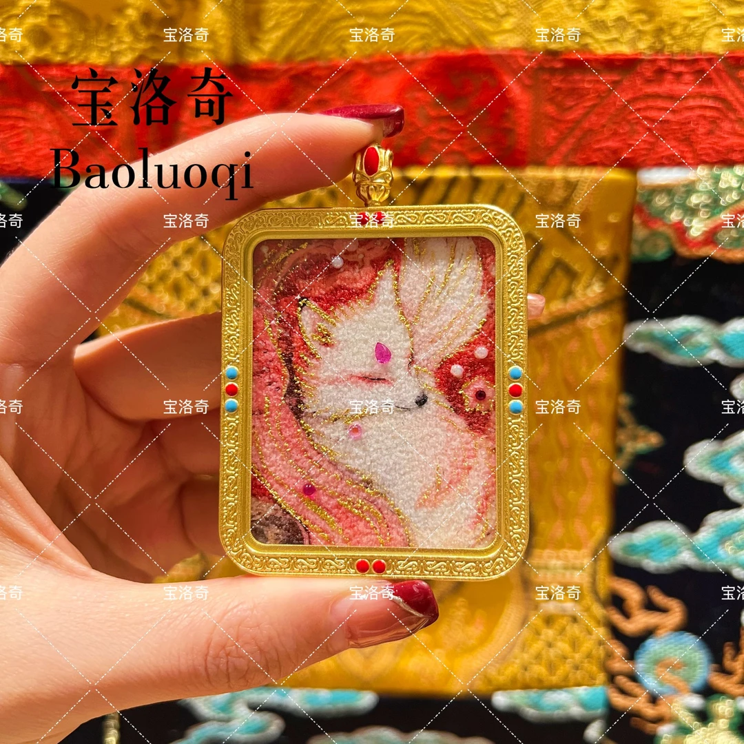 宝洛奇BLQTK-157 卧狐红凤九本尊手工砂双面唐卡
