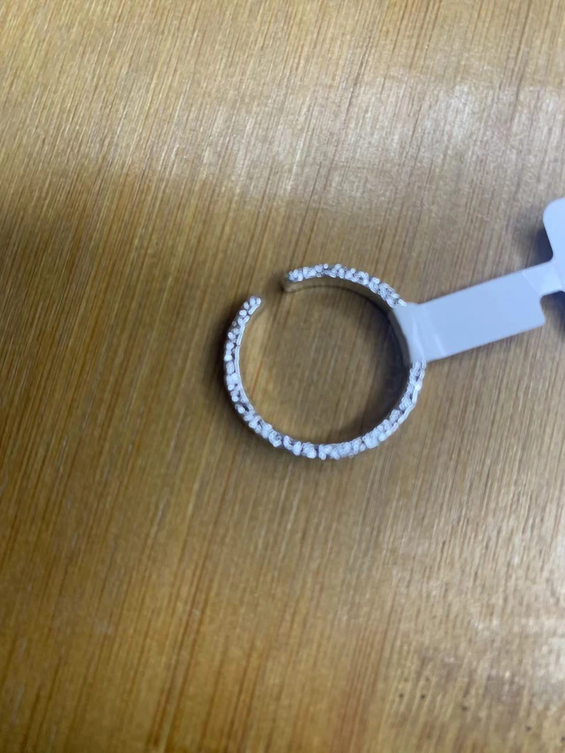 071 锤纹戒子小清新开口精品首饰无礼盒带钢印