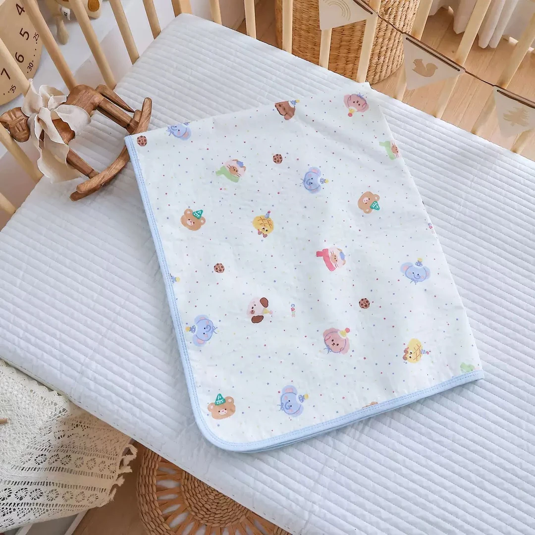 【佈僮隔尿垫】双层有氧纱纯棉数码印花婴幼儿隔水隔尿亲肤透气床单