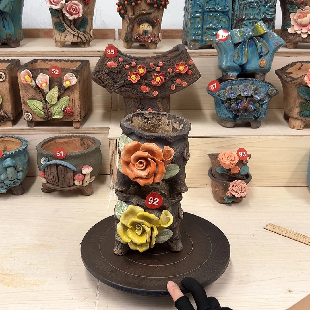 紫砂花盆福利款92号2个盆内口9外高11