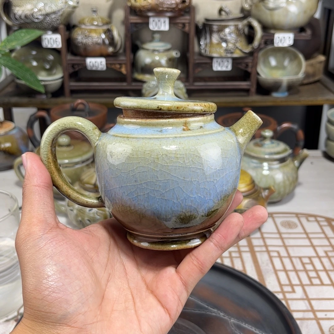 220cc白泥柴烧精品匏尊壶，建水紫陶古法传承裸坯柴烧