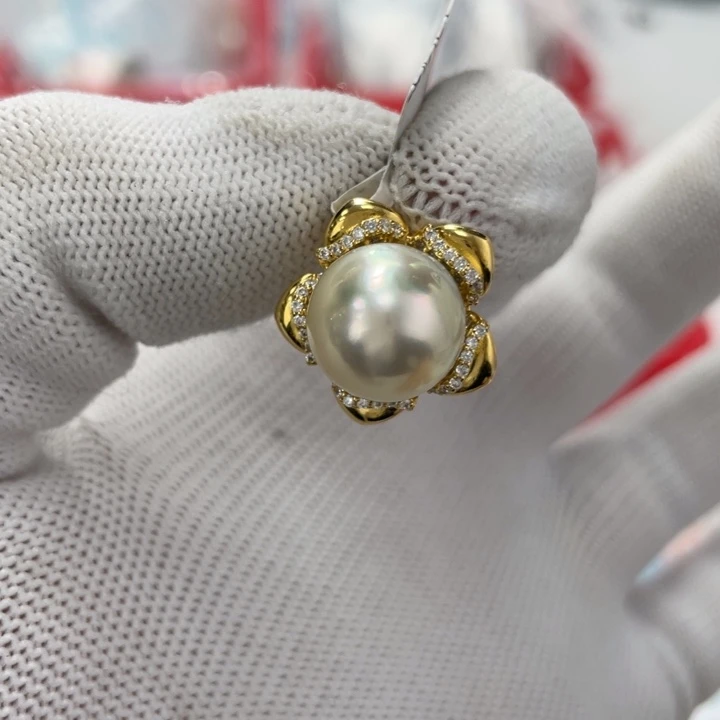 银S925镶嵌海水珍珠颈饰