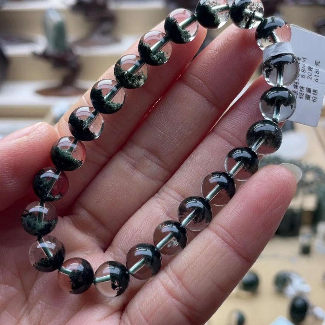 未镶嵌水晶手链绿幽灵聚宝盆手串