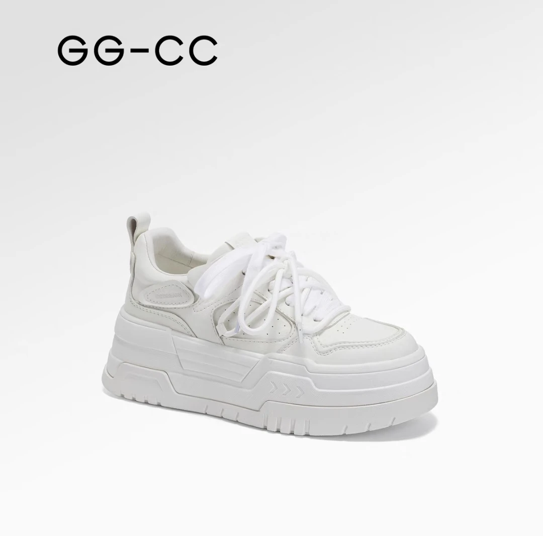 【白日梦想家】GGCC2025年春季新款百搭厚底小白鞋女运动休闲板鞋